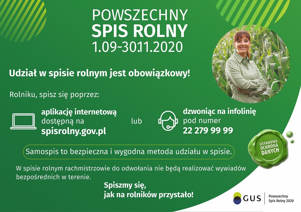 Plakat przypominający o obowiązku wzięcia udziału w spisie rolnym przez rolników